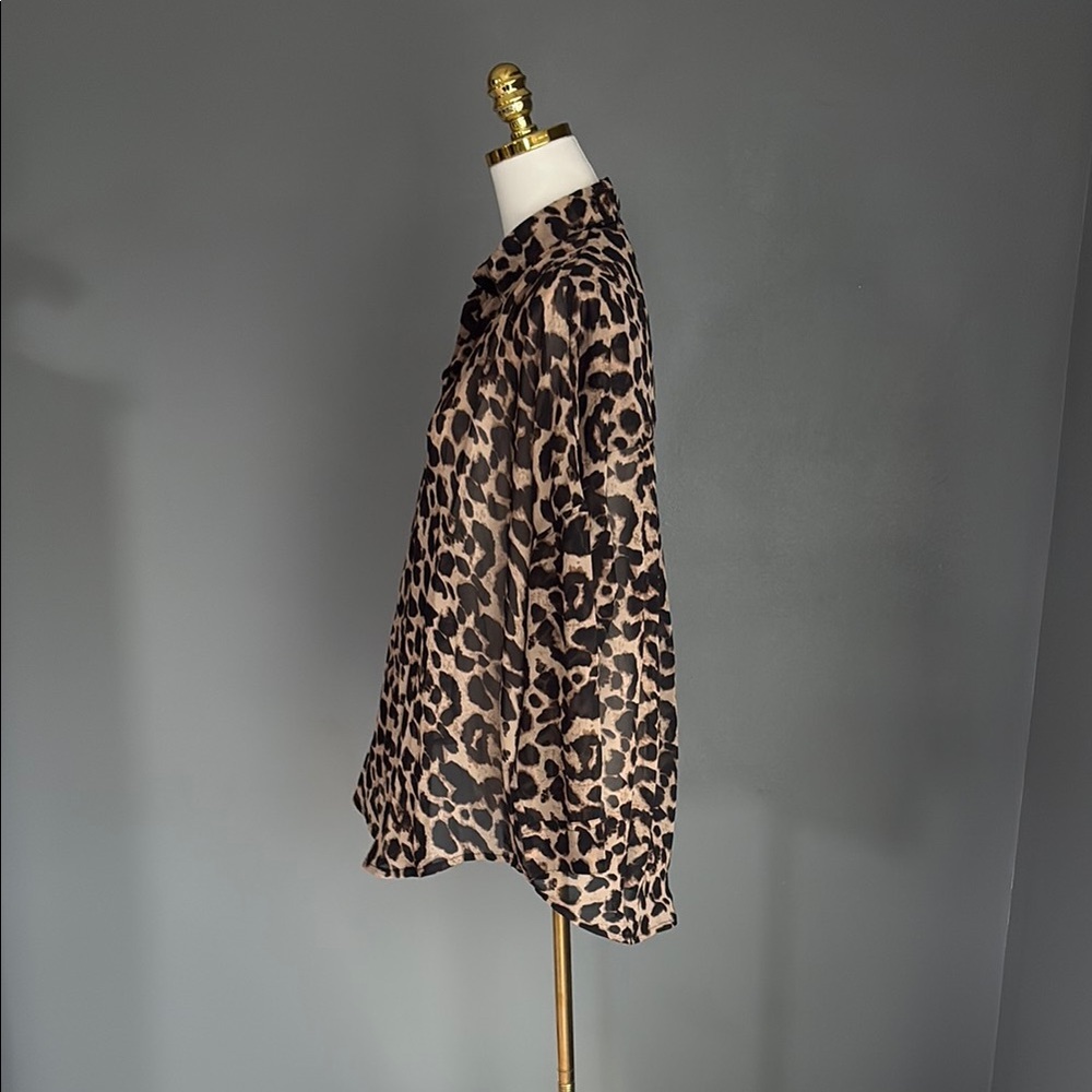 French Connection sheer leopard print blouse - Picture 4 of 5